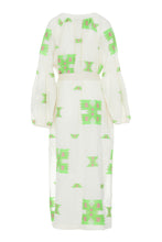 Load image into Gallery viewer, Adela Long Dress - Green/Fuschia