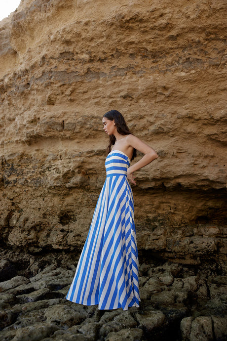 Hazel Dress - Pacific Stripe