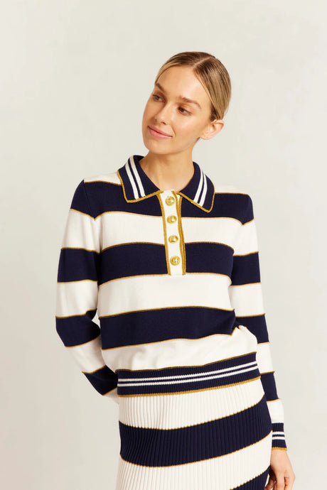 Amalfi Polo Sweater - Navy