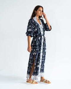 Cascada Maxi Dress - Navy Palm