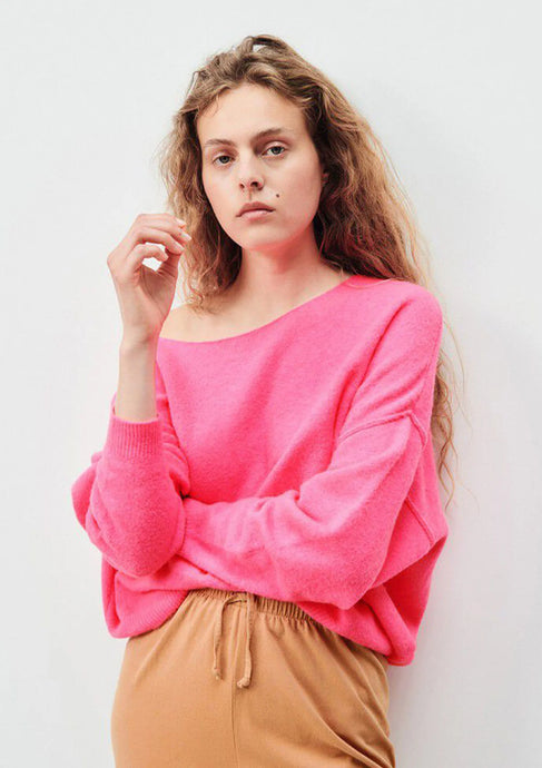 Damsville Sweater - Fluro Pink