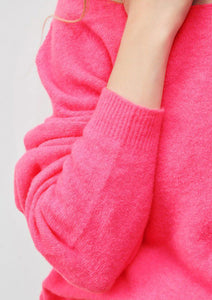 Damsville Sweater - Fluro Pink