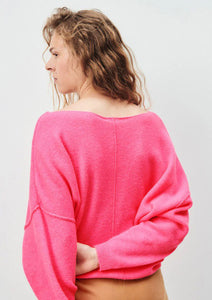 Damsville Sweater - Fluro Pink