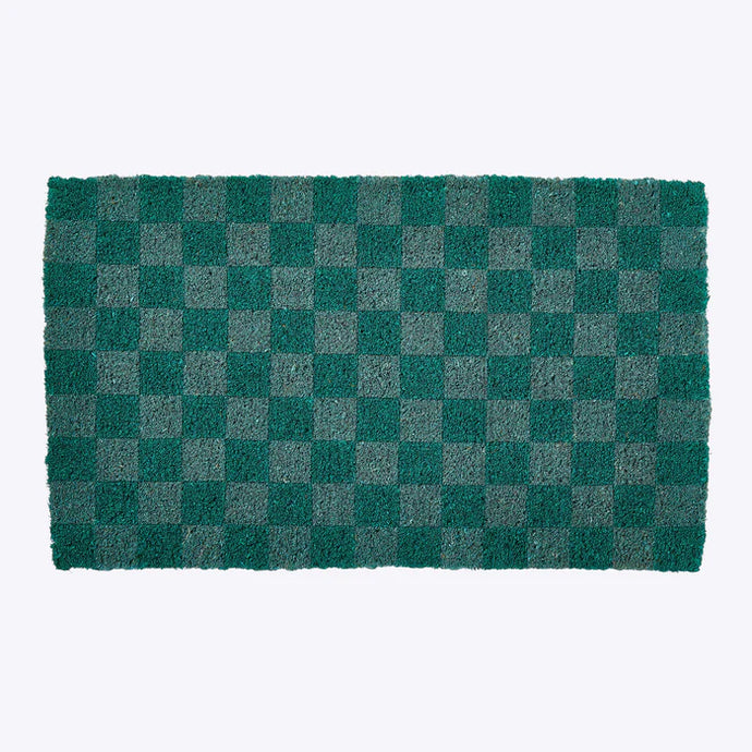 Door Mat - Checkers Green