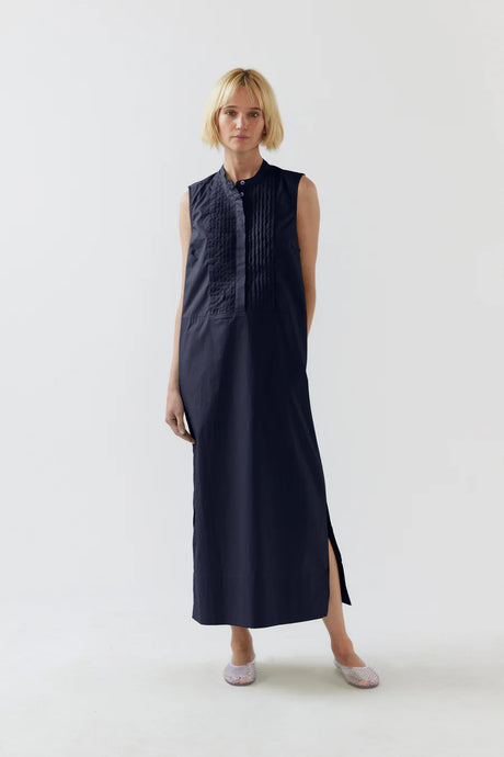 Geneva Dress - Navy Poplin