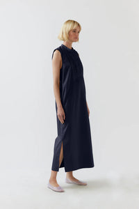 Geneva Dress - Navy Poplin