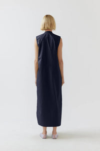 Geneva Dress - Navy Poplin