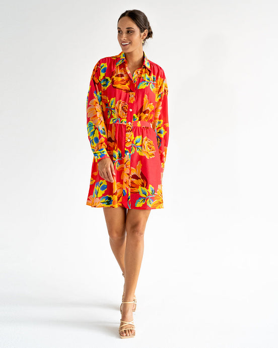 Leonie Shirt Dress - Sunset Floral