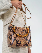 Load image into Gallery viewer, Maya Tote - Caramel Python