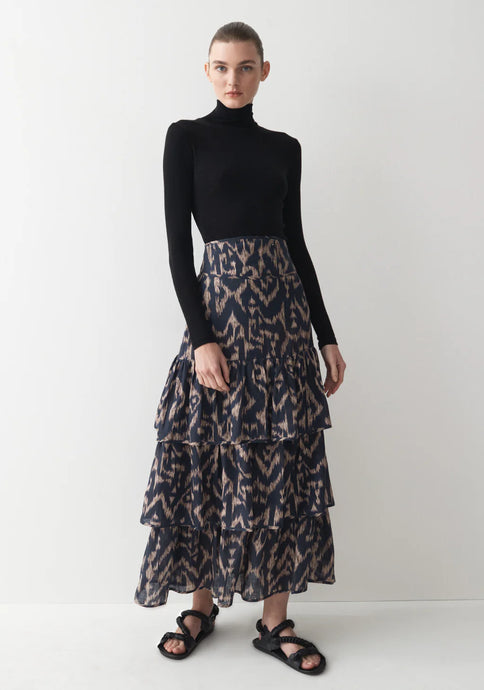 Kenji  Linen Skirt - Print