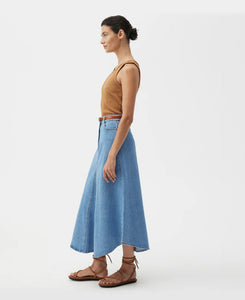 Clovelly Denim  Skirt- Light Blue