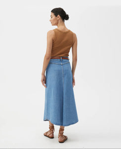 Clovelly Denim  Skirt- Light Blue