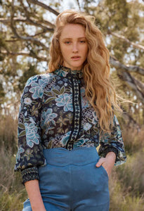 Knox Cotton Silk Shirt - Dahlia Fields