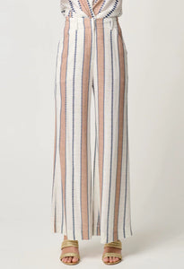 Dynasty Linen Viscose Pant in Cayman Stripe