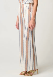 Dynasty Linen Viscose Pant in Cayman Stripe