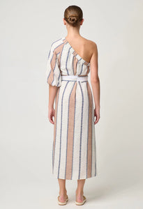 Bahia Linen Viscose Dress in Cayman Stripe