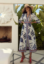 Load image into Gallery viewer, Tierra Cotton Silk  Dress - Palm Shadow