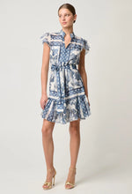 Load image into Gallery viewer, Martinique Cotton Silk Babydoll Dress - Ink Flè Print