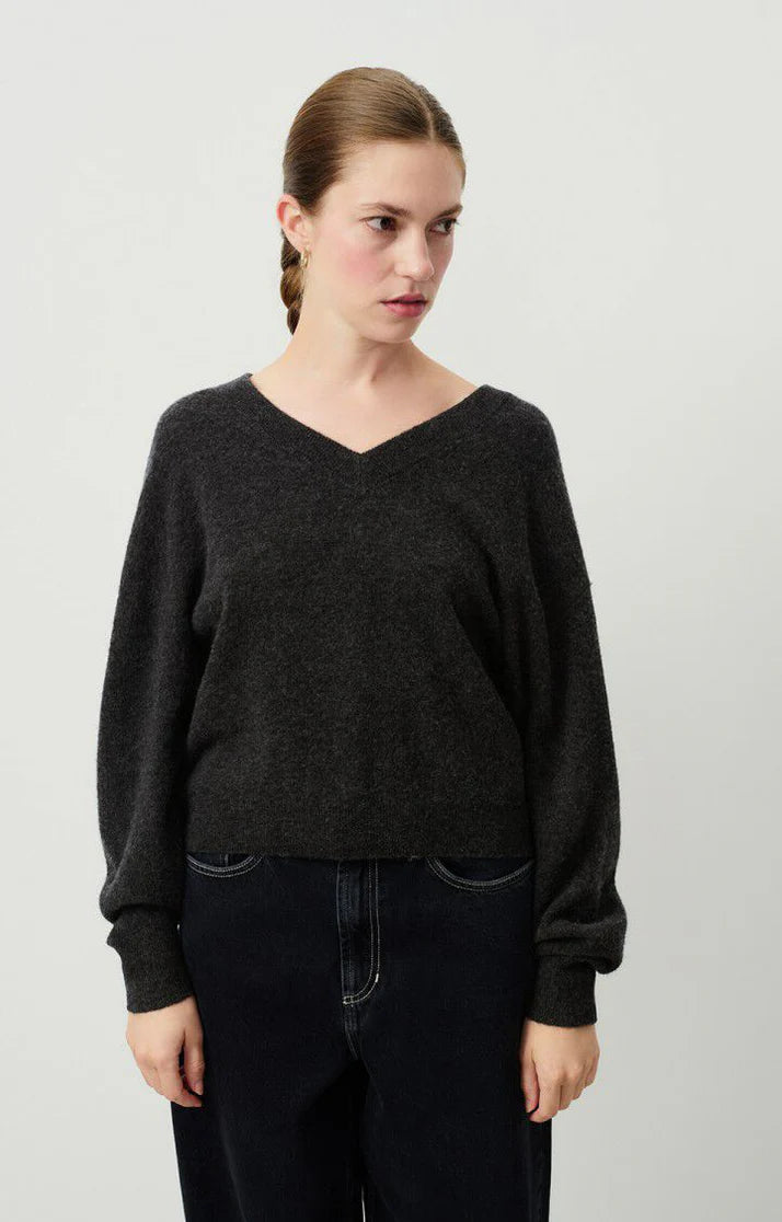 Rax V-Neck Sweater - Coal Melange