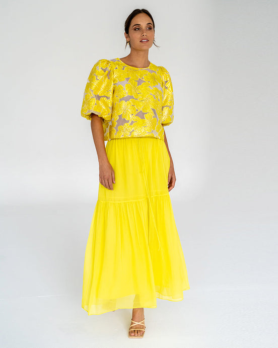 Alba Maxi Skirt - Sunglow Yellow