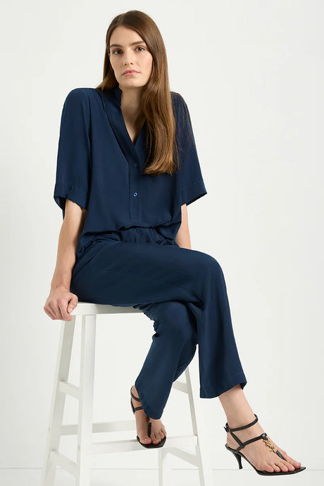 Flute Plaza Blouse - Navy