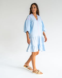 Sardinia Mini Dress - Sky