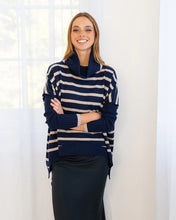Load image into Gallery viewer, Sinead Stripe Cashmere Knit - Navy /Quiona