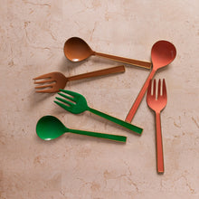 Load image into Gallery viewer, Enamel Salad Servers - Peach Set of 2