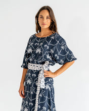 Load image into Gallery viewer, Whitehaven Blouse - Navy Palm