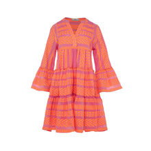 Load image into Gallery viewer, Ella Short Dress - Neon Orange/Fuschia