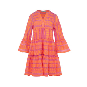 Ella Short Dress - Neon Orange/Fuschia