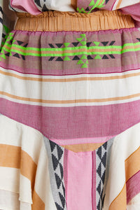 Natalia Short Skirt - M.Pink/Green