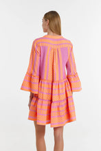 Load image into Gallery viewer, Ella Short Dress - Neon Orange/Fuschia