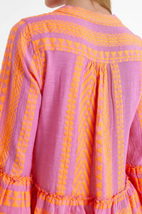 Ella Short Dress - Neon Orange/Fuschia