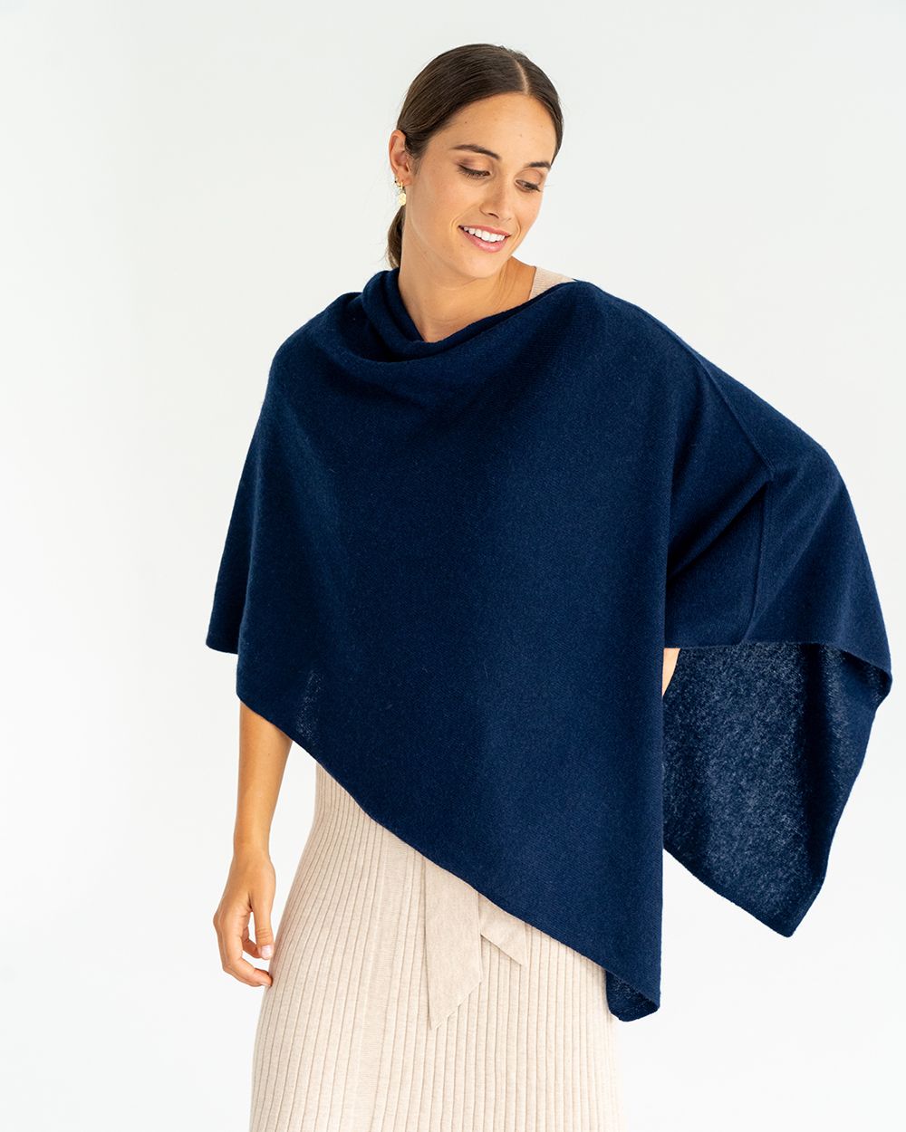 Cashmere Caplet - Navy